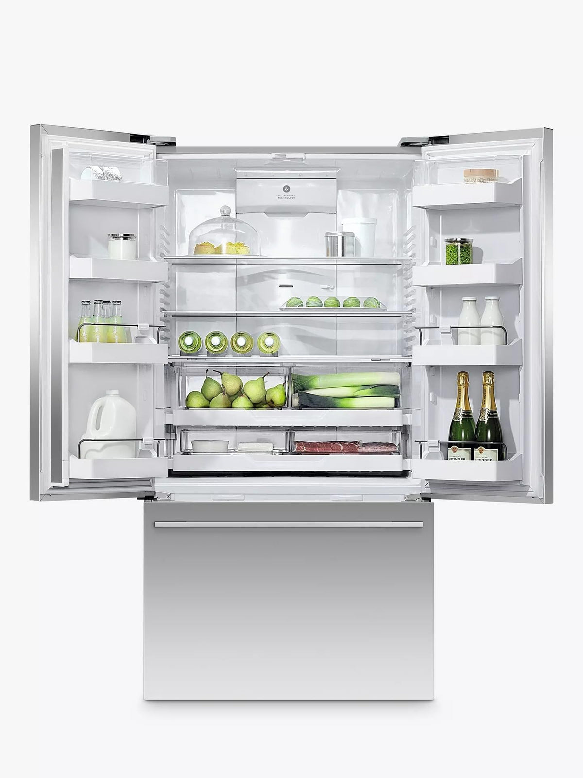 569L French Door Freestanding  Fridge Freezer, Stainless Steel, Frost Free, E Energy Rating