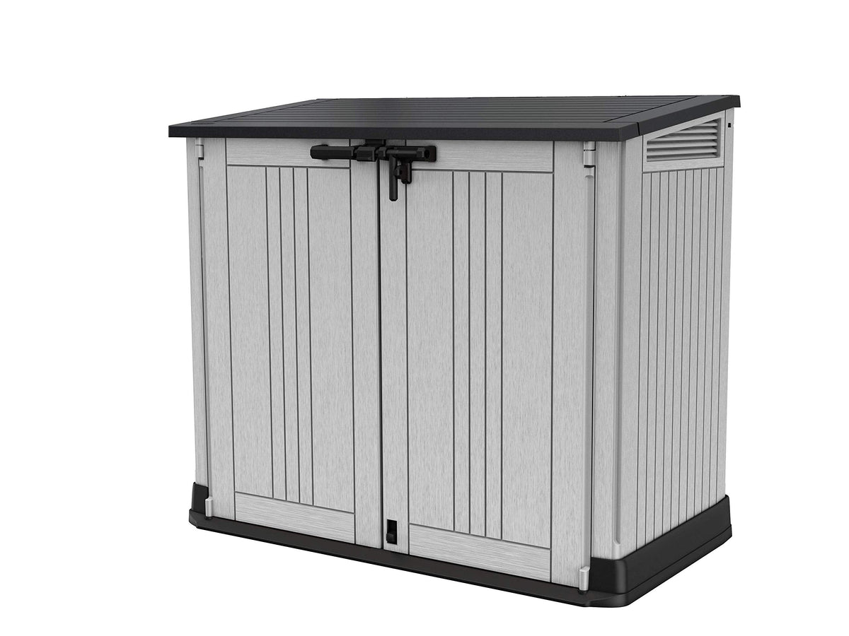 Keter Store it Out Nova Outdoor Garden Storage Shed, 32 x 71.5 x 113.5 cm, Light Grey with Dark Grey Lid